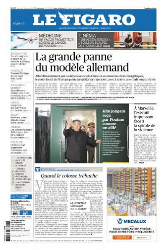 Le Figaro du Mercredi 13 Septembre 2023
